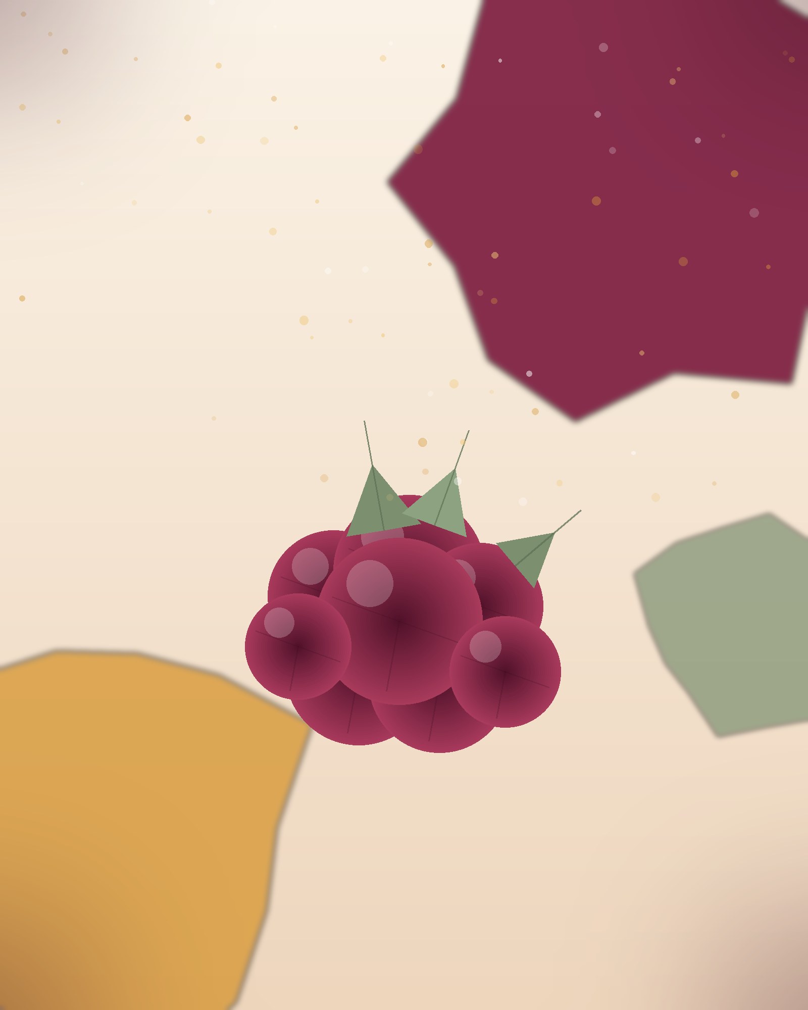 Illustrated cluster of whole cranberries with fiber accents, representing the PrebioCran prebiotic blend